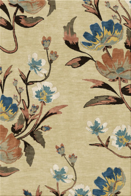 Anna-Veda 13806-floweresque - handgefertigter Teppich,  tibetisch (Indien), 100 Knoten Qualität